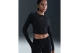Nike Sportswear Chill Knit Γυναικείο Μακρυμάνικο Crop Top Μαύρο