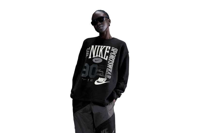 Nike Sportswear Γυναικεία Μακρυμάνικη Μπλούζα με Λαιμόκοψη Μαύρη