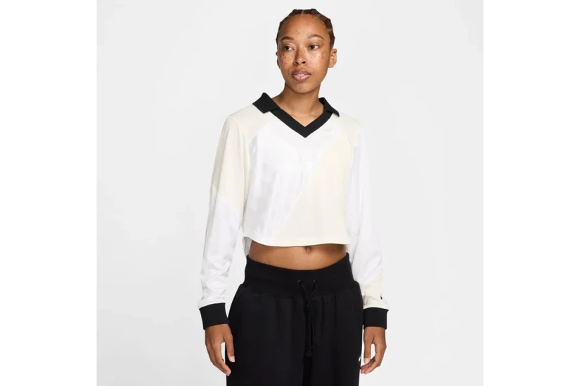 Nike Sportswear Γυναικείο Μακρυμάνικο Crop Top Λευκό