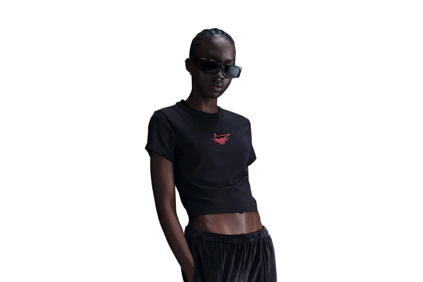 Nike Sportswear Chill Knit Γυναικείο Κοντομάνικο Crop Top Μαύρο