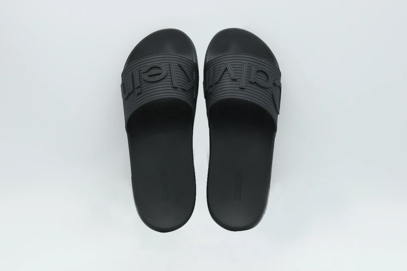 Calvin Klein Nemo - Contoured Emblem Logo Sliders Ανδρικές Παντόφλες Μαύρες