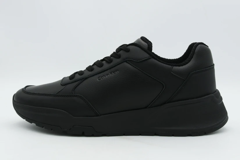Calvin Klein Leather Chunky Dad Ανδρικά Sneakers Μαύρα