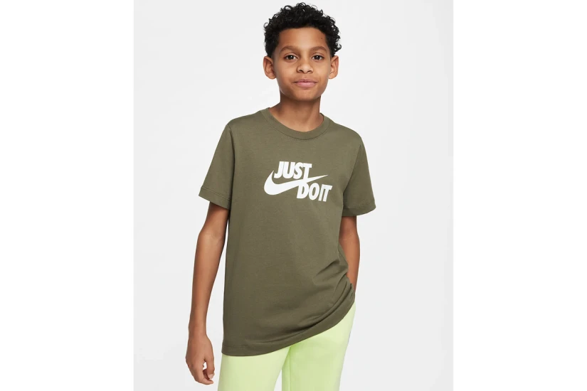 Nike Sportswear Παιδικό Κοντομάνικο T-Shirt Χακί, Λευκό