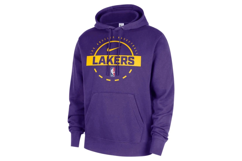 Nike Los Angeles Lakers Ανδρικό Φούτερ με Κουκούλα Μωβ, Κίτρινο