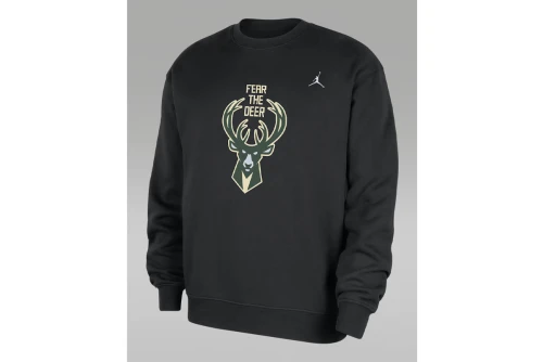 Jordan Nba Milwaukee Bucks Fleece Μπλούζα Με Λαιμόκοψη Ανδρική (HM7593 010)