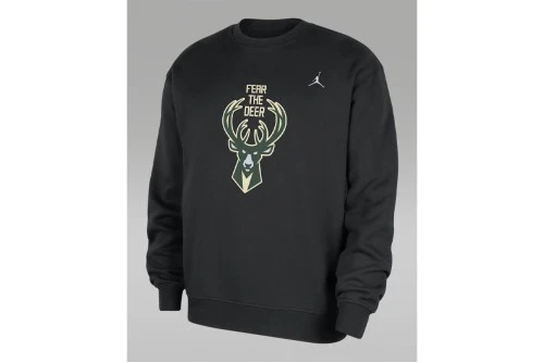 Jordan Nba Milwaukee Bucks Fleece Μπλούζα Με Λαιμόκοψη Ανδρική (HM7593 010)