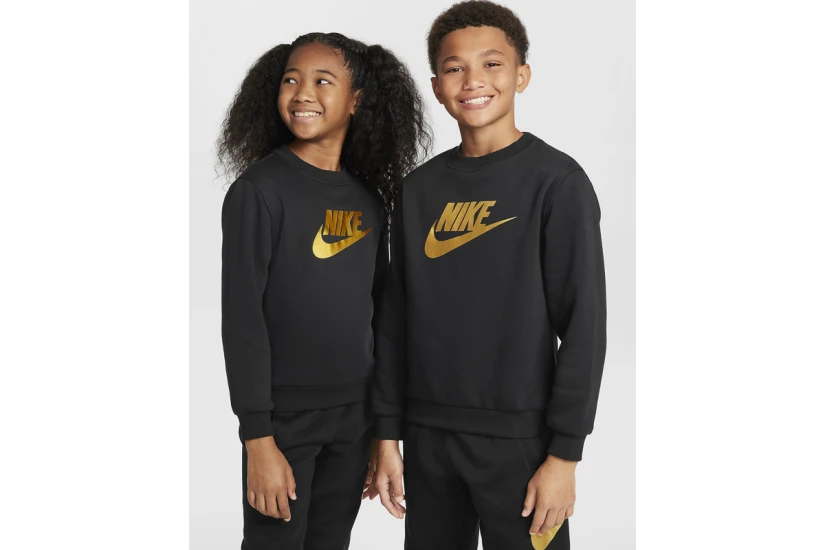 Nike Sportswear Club Fleece Παιδικό Φούτερ με Λαιμόκοψη Μαύρο