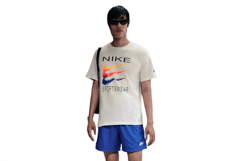 Nike Sportswear 6 Month Swoosh Ανδρικό Κοντομάνικο T-Shirt Εκρού
