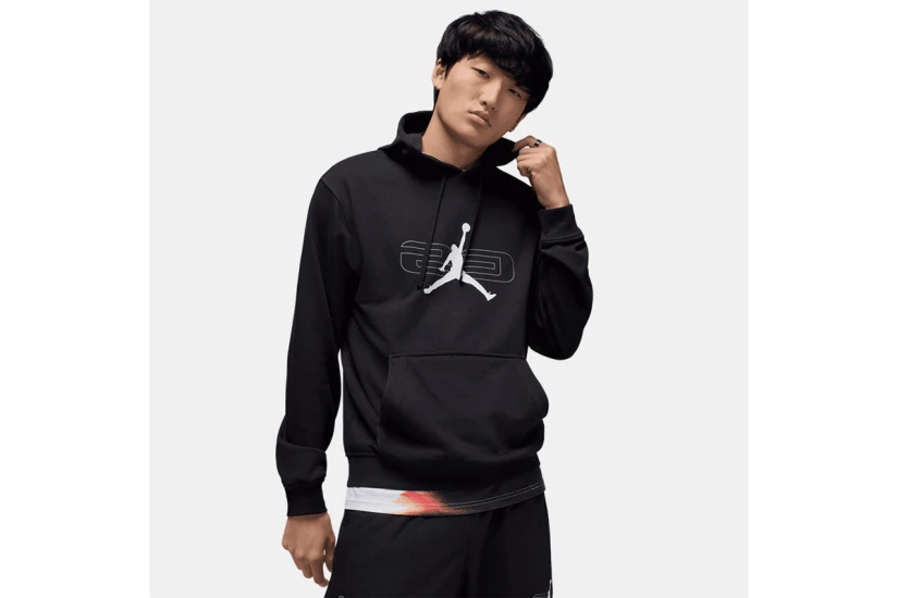 Jordan Sport Crossover Fleece Ανδρικό Φούτερ με Κουκούλα Μαύρο