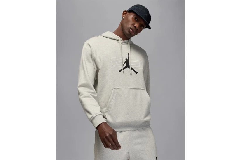 Jordan Sport Crossover Fleece Ανδρικό Φούτερ με Κουκούλα Γκρι