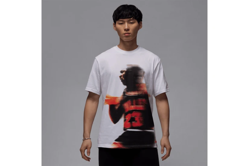Jordan Sport Dri-Fit Ανδρικό Κοντομάνικο T-Shirt Λευκό, Μαύρο, Κόκκινο