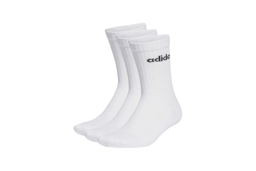 Adidas Performance Linear Κάλτσες Μέχρι τη Γάμπα Λευκές 3 Τεμάχια