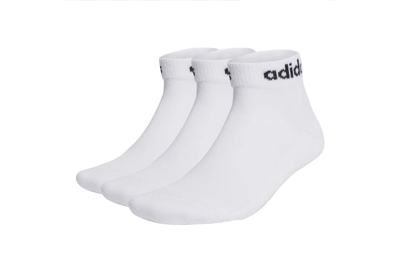 Adidas Performance Linear Κάλτσες Μέχρι τον Αστράγαλο Λευκές 3 Τεμάχια