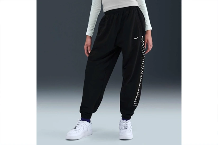 Nike Dri-FIT Fleece Παιδικό Παντελόνι Φόρμας Μαύρο, Λευκό
