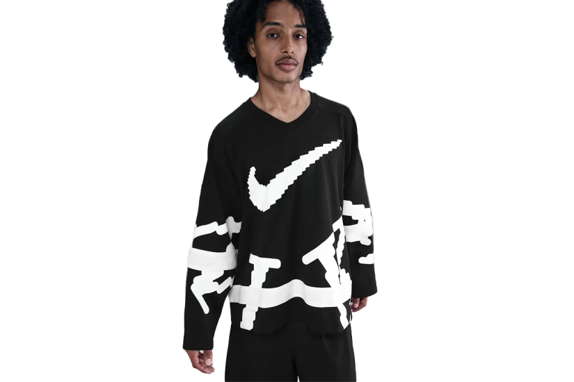 Nike Sportswear Club Hockey Jersey Ανδρική Μακρυμάνικη Μπλούζα Μαύρη, Λευκή