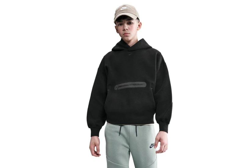 Nike Sportswear Tech Fleece Παιδικό Φούτερ με Κουκούλα Μαύρο