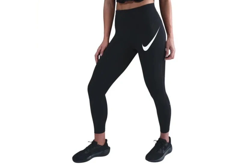 Nike Tempo Swoosh Run High-Waisted Γυναικείο Κολάν 7/8 Μαύρο