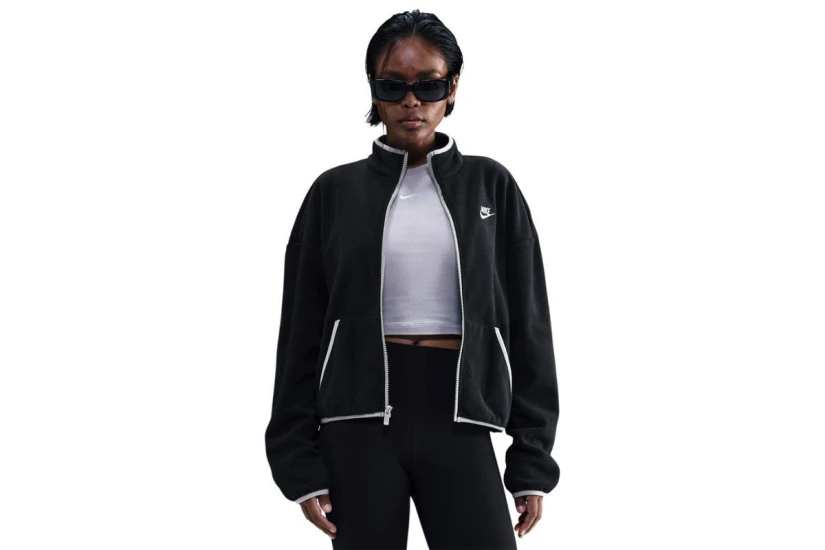 Nike Sportswear Club Fleece Loose Cozy Γυναικεία Ζακέτα Fleece Μαύρη