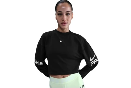 Nike Pro Dri-Fit French Terry Μπλούζα Με Λαιμόκοψη Γυναικεία (HV3591 010)