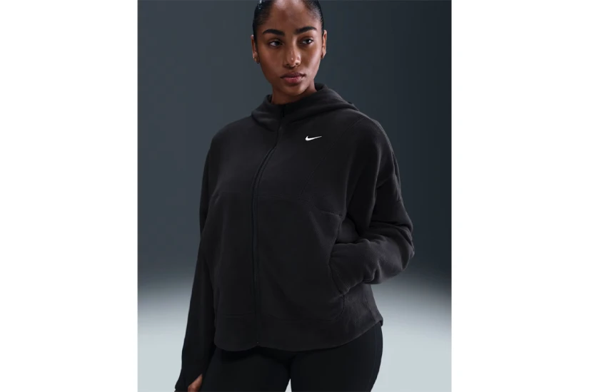 Nike One Therma-Fit Γυναικεία Ζακέτα Fleece Μαύρη