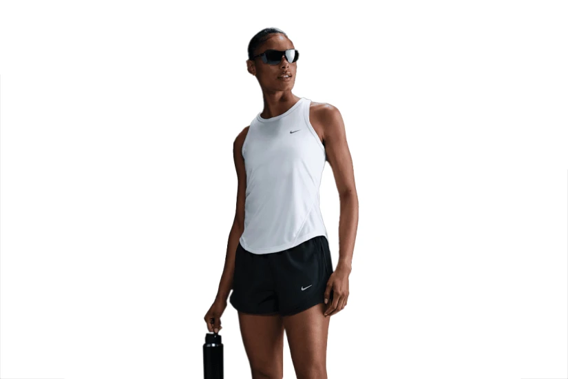 Nike Tempo Dri-Fit Γυναικεία Αμάνικη Μπλούζα Λευκή