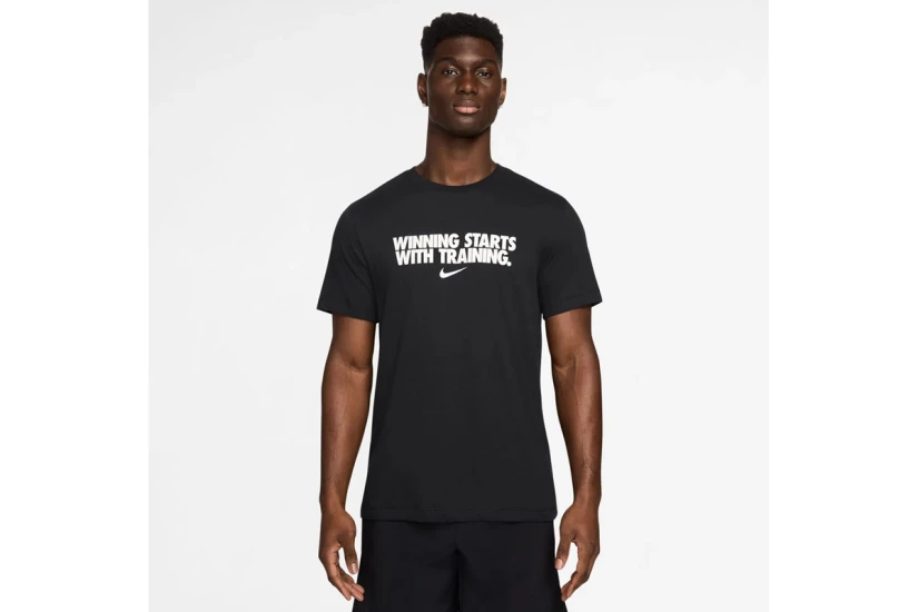 Nike Dri-FIT Winning Ανδρικό Κοντομάνικο T-Shirt Μαύρο