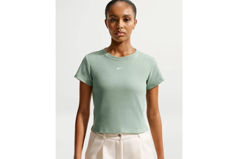 Nike Sportswear Tight Ribbed Γυναικείο Κοντομάνικο T-Shirt Φυστικί
