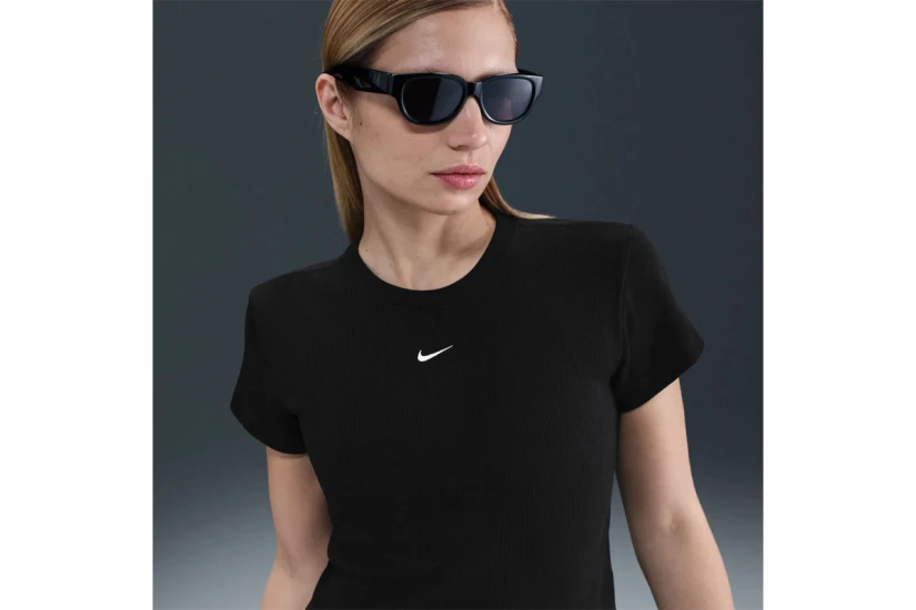 Nike Sportswear Tight Ribbed Γυναικείο Κοντομάνικο T-Shirt Μαύρο
