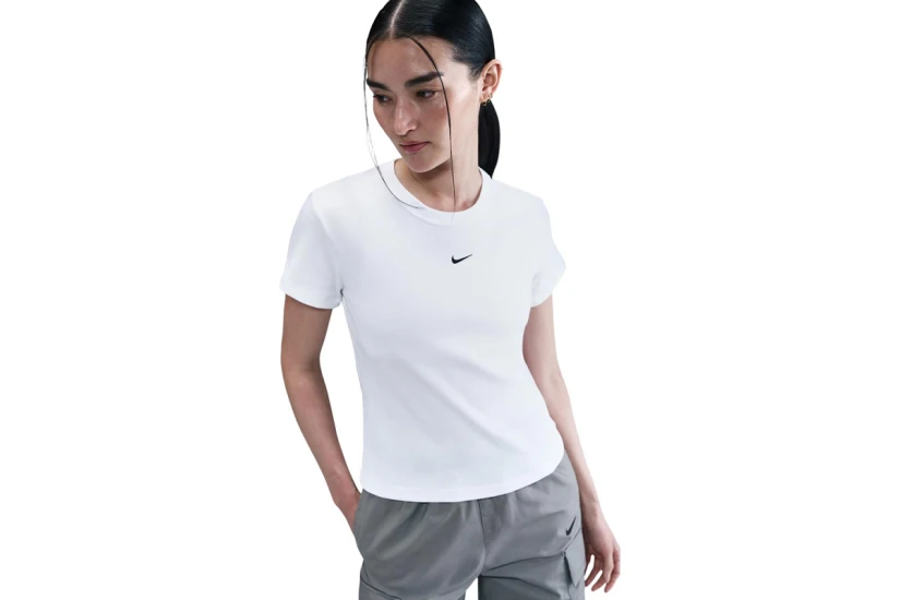 Nike Sportswear Tight Ribbed Γυναικείο Κοντομάνικο T-Shirt Λευκό