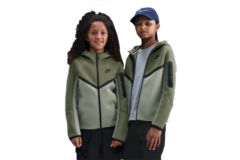 Nike Sportswear Tech Fleece Παιδική Ζακέτα με Κουκούλα Χακί