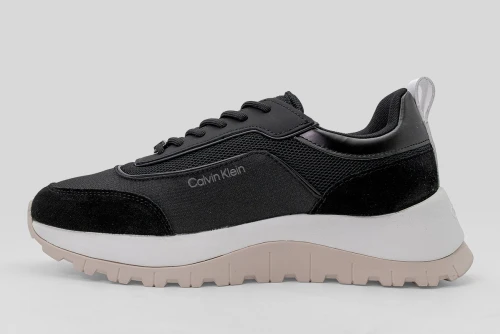 Calvin Klein Leather And Mesh Mixed Material Sneakers (HW0HW02487 0GM)