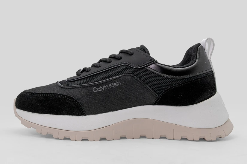 Calvin Klein Leather And Mesh Mixed Material Γυναικεία Sneakers
