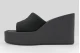 Calvin Klein Melia - Canvas Platform Wedge Γυναικεία Σανδάλια Μαύρα