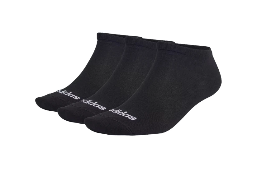 Adidas Performance Thin Linear Κάλτσες Μέχρι τον Αστράγαλο Μαύρες 3 Τεμάχια