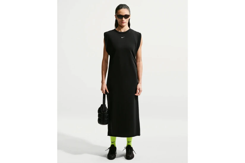 Nike Sportswear Chill Terry Γυναικείο Φόρεμα Maxi Μαύρο