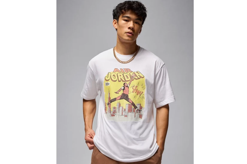 Jordan Comic Ανδρικό Κοντομάνικο T-Shirt Λευκό