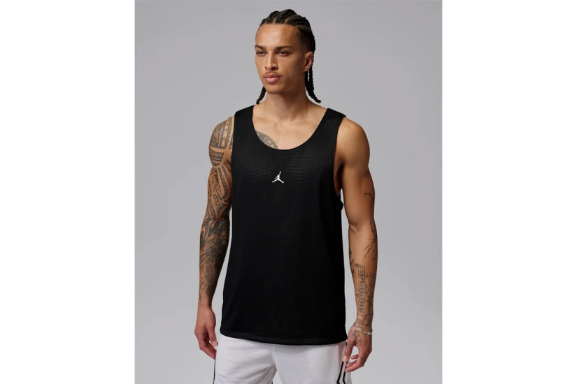 Jordan Sport Reversible Ανδρική Αμάνικη Μπλούζα Μαύρη, Λευκή
