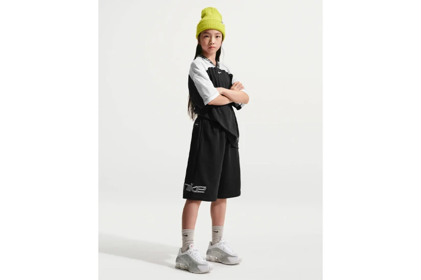 Nike Sportswear French Terry Παιδική Αθλητική Βερμούδα Μαύρη