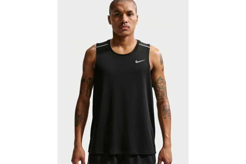 Nike Miler Dri-FIT Ανδρική Αμάνικη Μπλούζα Μαύρη