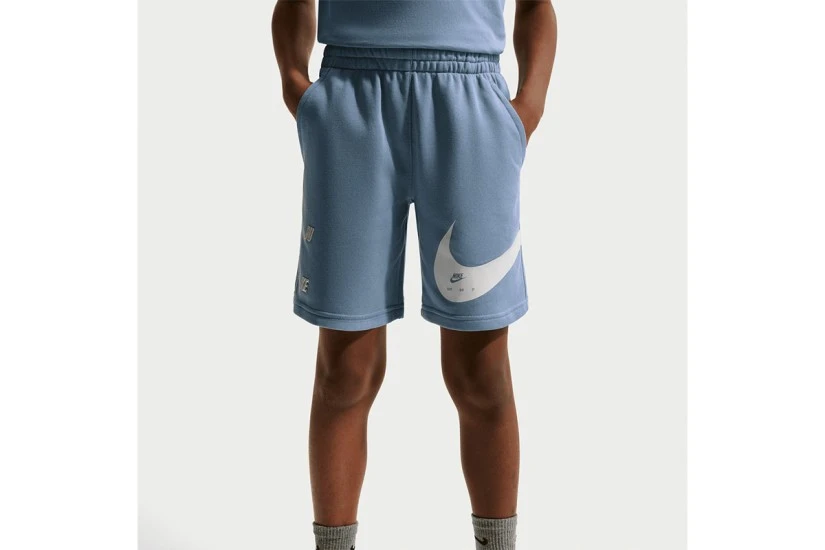 Nike Sportswear Club French Terry Παιδική Αθλητική Βερμούδα Σιέλ, Εκρού