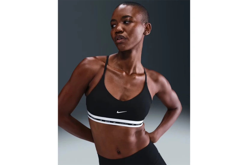 Nike Indy Dri-FIT Γυναικείο Μπουστάκι Λευκό, Μαύρο