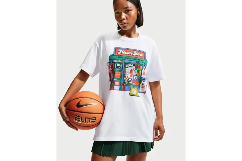 Nike Oversized Graphic Γυναικείο Κοντομάνικο T-Shirt Λευκό
