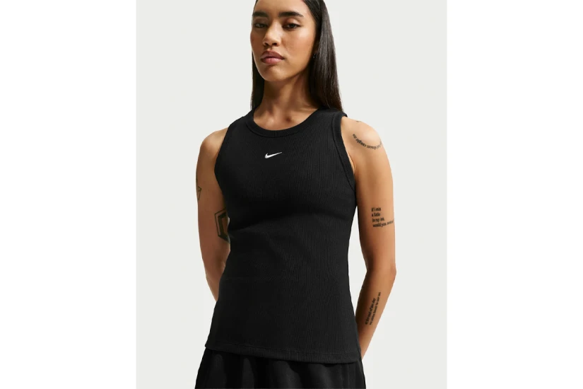Nike Sportswear Tight Ribbed Γυναικεία Αμάνικη Μπλούζα Μαύρη