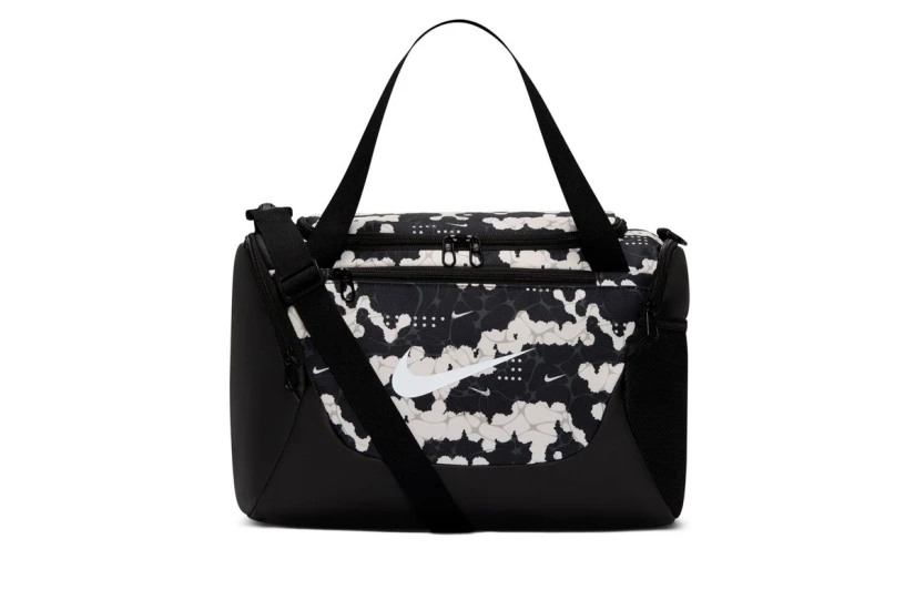 Nike Brasilia All Over Print Αθλητικός Σάκος Μαύρος, Εκρού 24L