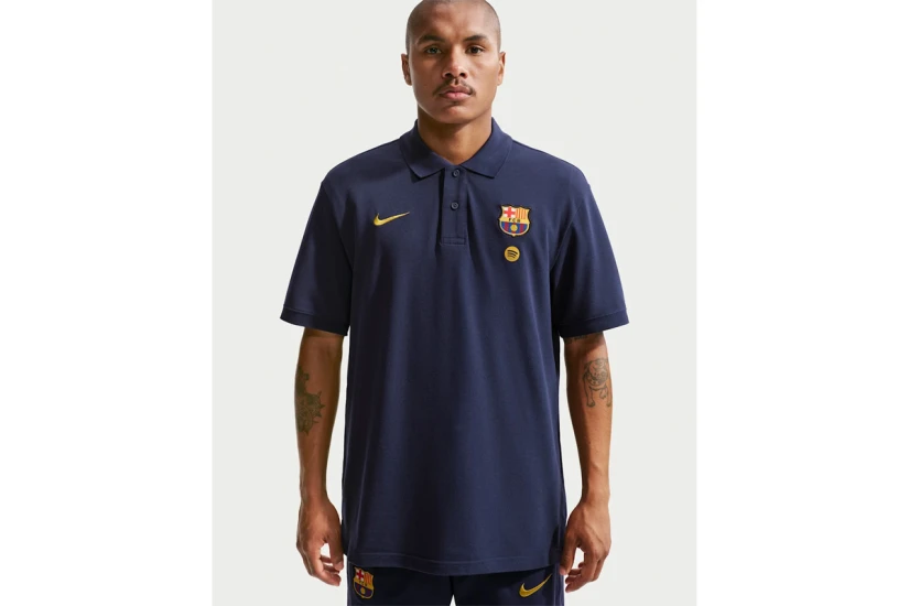 Nike F.C. Barcelona Club Football Ανδρική Κοντομάνικη Μπλούζα Polo Μπλε Σκούρο