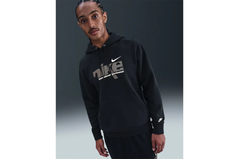 Nike Sportswear Club Fleece Ανδρικό Φούτερ με Κουκούλα Μαύρο