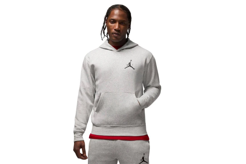 Jordan Jumpman Fleece Ανδρικό Φούτερ με Κουκούλα Γκρι Ανοιχτό