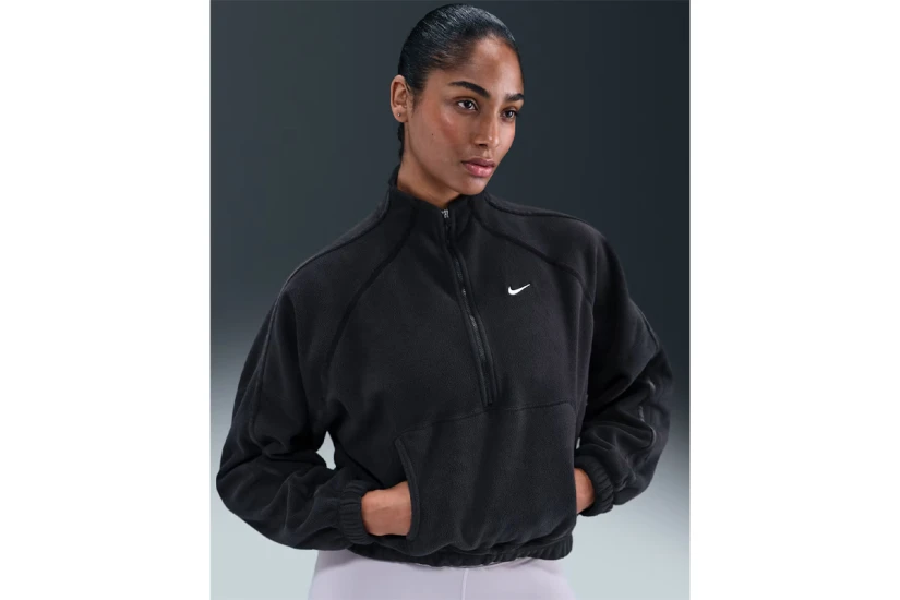 Nike One Therma-Fit Γυναικεία Μακρυμάνικη Μπλούζα Fleece Μαύρη