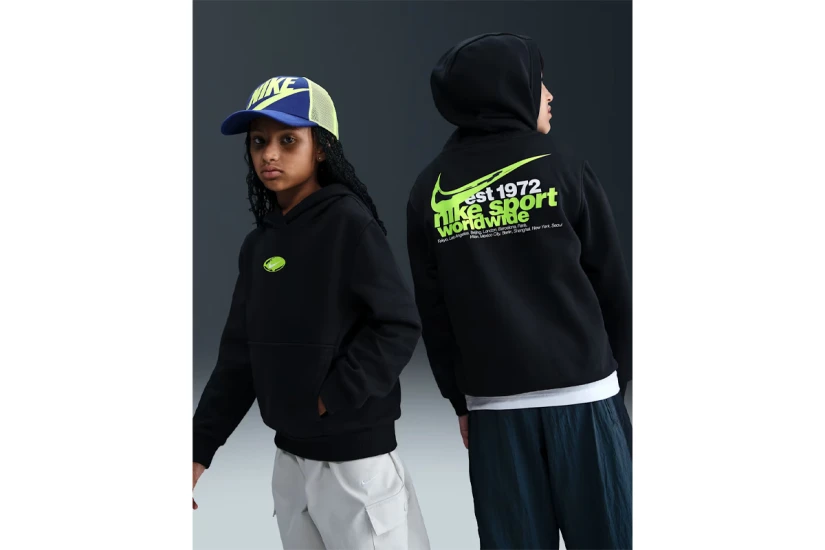 Nike Sportswear Club Fleece Παιδικό Φούτερ με Κουκούλα Μαύρο
