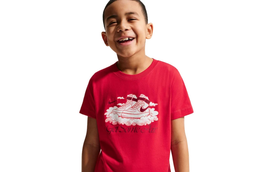 Nike Sportswear Παιδικό Κοντομάνικο T-Shirt Κόκκινο, Λευκό
